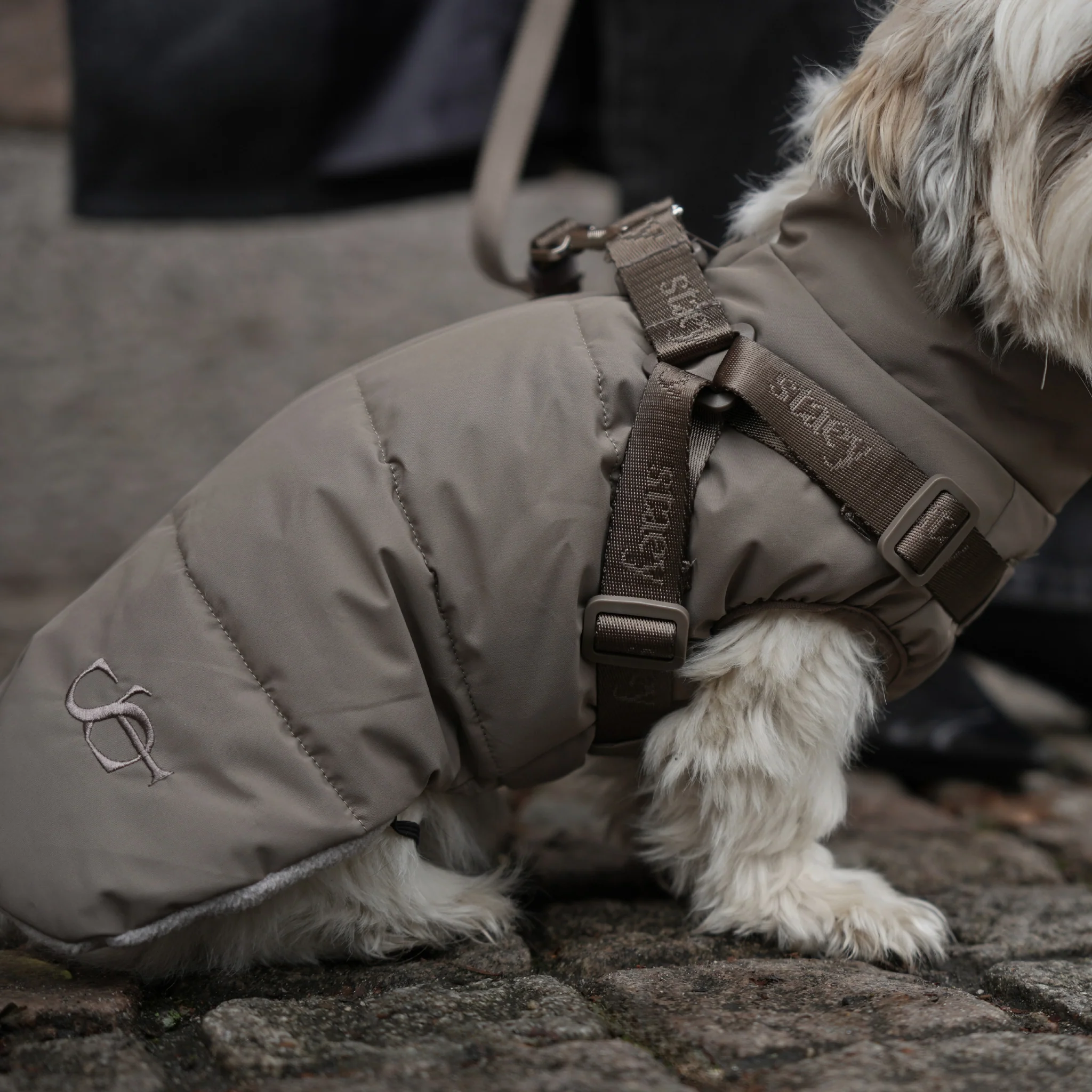Vera Dog Coat w. Harness | Sage - Image 4